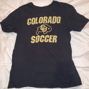University of Colorado CU Boulder Soccer Black Tee